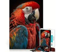 Scarlet Macaw Jigsaw Puzzle 1000 Piece for Teenagers Logic Train Toy Light Relax Smooth Cut Wall Art Decor (38x52cm)