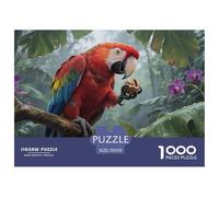 Scarlet Macaw Jigsaw Puzzles 1000 Piece Challenge Game for Adults,Rainforest Ecology Impossible Jigsaw Puzzle 1000 Pieces Educational Game Home Decoration 70x50cm/1000pcs