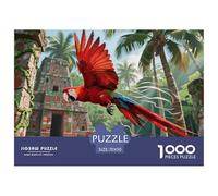 Scarlet Macaw Jigsaw Puzzles 1000 Pieces Challenge Game for Adults,Rainforest Ecosystem Impossible Jigsaw 1000 Pieces Educational Games for Adults Or Families 70x50cm/1000pcs
