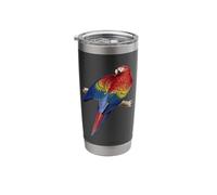 Scarlet Macaw Perched On A Branch Illustration Stainless Steel Insulated Tumbler