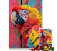Scarlet Macaw Portrait 1000 Piece Jigsaw Puzzles for Adults Jigsaw Memory Gain Stress Release Design Assembly Xmas Gift (38x26cm)