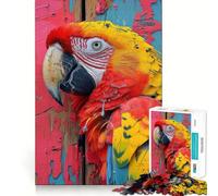 Scarlet Macaw Portrait 1000 Pieces Jigsaw Puzzles for Adults Mind Puzzle Soft Relax Image Assembly Santa Wish Item (50x75cm)