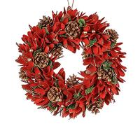 Scarlet Red Christmas Wreath Floral Front Door Garland Ornament