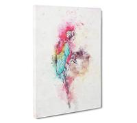 Scarlet Red Macaw Parrot Canvas Print | Gallery Wrapped 30mm Frame Wall Art | 30x20 inches | Ready to Hang | Abstract Animals Picture | Living Room Bedroom Lounge Office