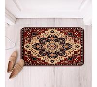 Scarlet Vintage Bathroom Rug Art Deco Bath Mat,Oriental Non Slip Bath Rug 16x24 Boho Aesthetic Fluffy Shower Carpet,Retro Traditional Plush Shaggy Bath Mat for Tub Hippie Paisley Home Decor Breathable