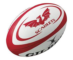 Scarlets Official Replica Rugby Ball - White/Red - size Size 5