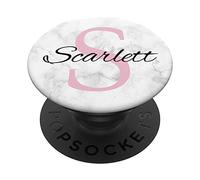 Scarlett Pink Monogram Letter S Girls PopSockets PopGrip: Swappable Grip for Phones & Tablets
