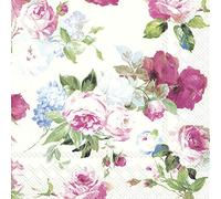Scarlett Roses White IHR Luxury Traditional Paper Table Napkins 20 in Pack 3 ply