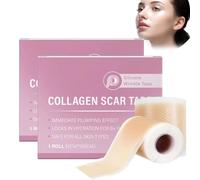 Scarlette Collagen Tape, Scarlette Collagen Sheets for Scars & Wrinkle, 1.5m Roll Invisible Waterproof Silicone Sticker, Physical Concealer - C-Section, Burn, Acne Scars (2pcs)