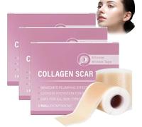 Scarlette Collagen Tape, Scarlette Collagen Sheets for Scars & Wrinkle, 1.5m Roll Invisible Waterproof Silicone Sticker, Physical Concealer - C-Section, Burn, Acne Scars (3pcs)
