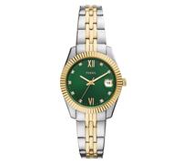 Scarlette Three-Hand Date Two-Tone Green Dial Ladies Watch