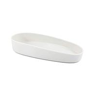 Scarlettwares Sponge Holder Soap Bottle Tray Kitchen Sink Organize Your Kitchen Counter Modern Sleek Oval Ceramic Sink Tray White