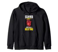 Scarred Still Beating Heart Zip Hoodie