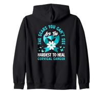 Scars You Can't See Are The Hardest To Heal Cervical Cancer Zip Hoodie