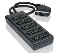 scart plug to 5 scart socket adaptor - 0.5m cable
