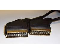 SCART PLUG TO PLUG LEAD - GOLD 2M . PSG00318 By PRO SIGNAL