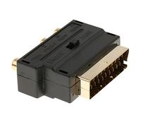 SCART to 3x RCA Triple Phono Composite Video Audio AV Adapter Input