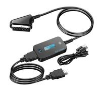 Scart to HDMI Converter Cable Male SCART Input to HDMI Output Adapter with 720P/1080P Switch Video Audio Upscaler for VCR, VHS, DVD, STB, Sky Box, PS2, PS3, Wii to HDTV And Projector