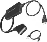 SCART to HDMI Converter Cable with USB Power - 1080P Upscale Video Audio Adapter for Old DVD Players, Retro Game Consoles, Set Top Boxes & Legacy Devices - Plug & Play SCART Input to HDMI Output Conve