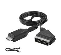Scart to HDMI Converter HD 720/1080P Adapter for TV Scart Input to HDMI Output Lead with USB Cable All-in-One Video Audio Adapter for DVD Player HDTV STB VHS Xbox PS3 Sky Blu-Ray Monitor Projector