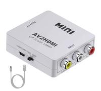 Scart to HDMI Converter - RCA & AV to HDMI Adapter, 1080P Video Audio Composite Mini Adapter Supporting PS2/PS3/PS4/DVD/DDTV/Projector with USB Power Cable (White)