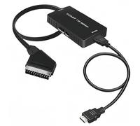 Scart to HDMI Converter, Scart to HDMI Cable with 720P/1080P Switch, Scart to HDMI Adapter for TV Monitor Projector, Scart Lead to HDMI Video Converters for VHS DVD Player STB Xbox Wii PS2 PS3 to TV