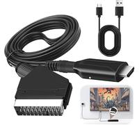 Scart to HDMI Converter,Video Audio Adapter Input to HDI Output with USB Power Cable HD 720p/1080p Plug and Play for PAL/NTSC HDTV DVD Player Monitor Projector STB VHS Xbox PS3 Sky Blu-Ray