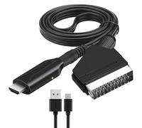 SCART to HDMI Converter Video Audio, All-in-One SCART Input to HDMI Output Lead with USB Cable HD 720/1080P Hdmi to Scart Connector for HDTV Monitor Projector STB VHS Xbox PS3 Sky Blu-Ray DVD Player