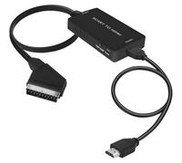 Scart to HDMI Converter with Cables, Male Scart In HDMI Out Video Audio Adapter, Full HD 720P/1080P Switch Video Audio Converter for HDTV Monitor Projector,SCART Lead to HDMI Converters VHS DVD TV
