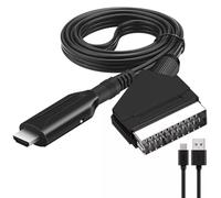 SCART to HDMI Converter with USB Power Cable - Convert Analog AV Signal to Digital Output - Supports 720p/1080p, PAL/NTSC - Video Audio Converter for HDTV Monitor Projector STB VHS X-box PS3
