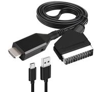 Scart to HDMI Converter with USB Power Cable,Seamless Video Audio Conversion Adapter with Scart Input and HDMI Output HD 720/1080p Output All-in-One for Hdtv Stb Vhs Xbox Ps3 Sky Blu-Ray DVD Player