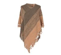 Scarves For Women Uk,Women Striped Poncho With Tassels Knitted Shawl Scarf Fringed Wraps Pashminas Sweater Pullover Cape Gifts For Women (Khaki, One Size)