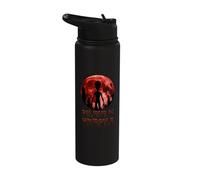 Scary Alien Believe in Yourself Red Blood Moon Horror Ironic Stainless Steel Insulated Water Bottle