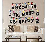 Scary Alphabet Wall Stickers with Colorful Bulbs Wall Decals Will's Alphabet Stickers for Living Room Bedroom DIY (114x82cm)