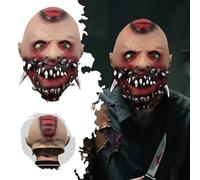 Scary Bat Walking Dead Head Creepy Bloody Rubber Latex Decoration Costume Cosplay Party Props The Mask Costume Adult(6 Red,35x25cm)