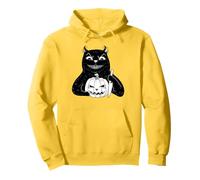 Scary Black Cat Halloween Vintage Spooky Cat Retro Graphic Pullover Hoodie