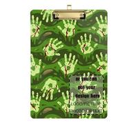 Scary Bloody Green Hands Customize clipboard Large Size Hard Board for Soccer Truck Driver Size 9 x 12
