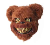 Scary - Bloody Plush Bunny Head With Random Eyes And Teeth | Horror Masquerade Cosplay Prop | Creepy Costume For Adults Kids Party Decoration Performance Pranks