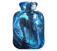 Scary Blue Flame Dragon hot Waterbottle with Soft Cover, 1L hot compresses for The Body for Neck and Shoulder Pain Relief, Neck and Shoulder Pain Relief