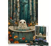 Scary Bohoo Ghost Bathtube 1000 Pieces Jigsaws Adults Puzzles Gifts Logic Ability Toy Slow Enjoy Accurate Cut Stylish Gift (38x26cm)