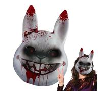 Scary Bunny - Bloody Rabbit | Halloween Costume Props | Creepy Animal Head Masque For Adults, Horror Themed Cosplay And Masquerade Parties, A Spooky Dress Up Accessory For Haunted Houses.