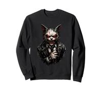 Scary Cat Demon Suit Horror Red Eyes Undead Nightmare Sweatshirt
