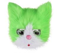 Scary Cat Mask Creepy Halloween Horror Animal Head Mask Scary Ugly Demon Plush Cat Full Face Cover Halloween Cosplay Props Funny Costume Fancy Dress Accessory for Carnival Prom Dancing Parties