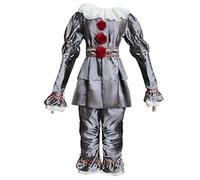 Scary Clown Costume - Horror Popular Movie Clown Outfit | Halloween Cosplay Supplies for Masquerade Photography Daily Wear Holiday Carnival Stage Performance