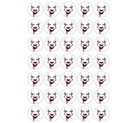 Scary Clown Face - Edible Cupcake Toppers - Wafer or Icing - Haunted Spooky Halloween Party Themed Celebration Cake Decorations for Cupcakes, Cookies, Brownies, Muffins & More!