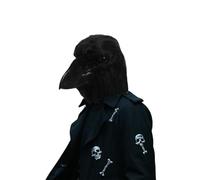 Scary Crow Mask for Halloween Parties, Unisex Headwear for Events, Ideal Year-Round Costume Accessory, Perfect for Men and Women, Detailed Raven Look (Black, One Size)
