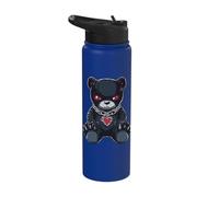 Scary Cute Teddy Bear Gothic Women Creepy Goth Teddy Bear Stainless Steel Insulated Water Bottle