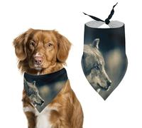 Scary Dark Gray Wolf Dog Bandanas Puppy Cat Kerchief Scarf Pet Triangle Bandana for Christmas