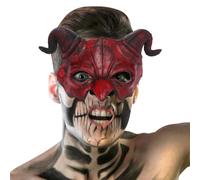 Scary Devil Mask with Ram Horn, Carnaval Sheep Horn Ghost Devil Demon Mask, Halloween Half Face Scary Animal Masks, Easter Horror Headgear Festival Fancy Dress Party Costume Prop Accessories for Adult