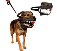 Scary Dog Muzzle for Halloween, Hell Hound Monster Muzzle, BlackA_30cm | Monster Dog Muzzle with Large Teeth, Adjustable Strap Dog Mouth Cover for Fancy Dress Party & Photo Shoots